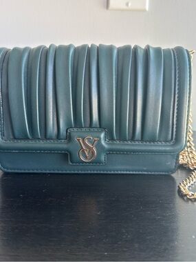 Victoria’s Secret Quilted Teal Leather Crossbody Bag
